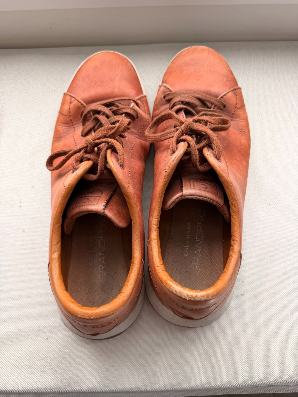 Cole Haan Men's Cognac Leather Lace-Up Sneakers